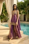 Aarvi 01 Fendy Satin Beats Work Readymade Plazzo Suits